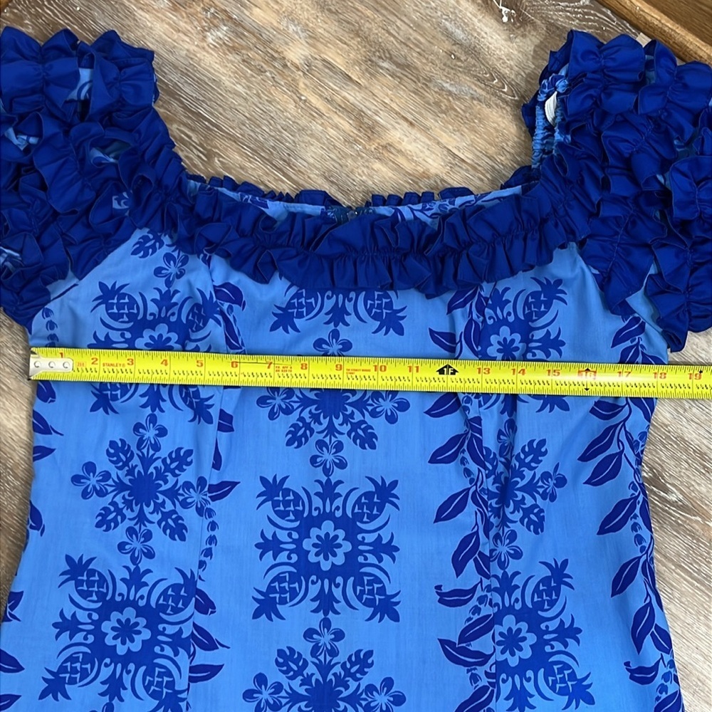 Elegant Blue Floral Maxi Dress - Picture 8 of 16